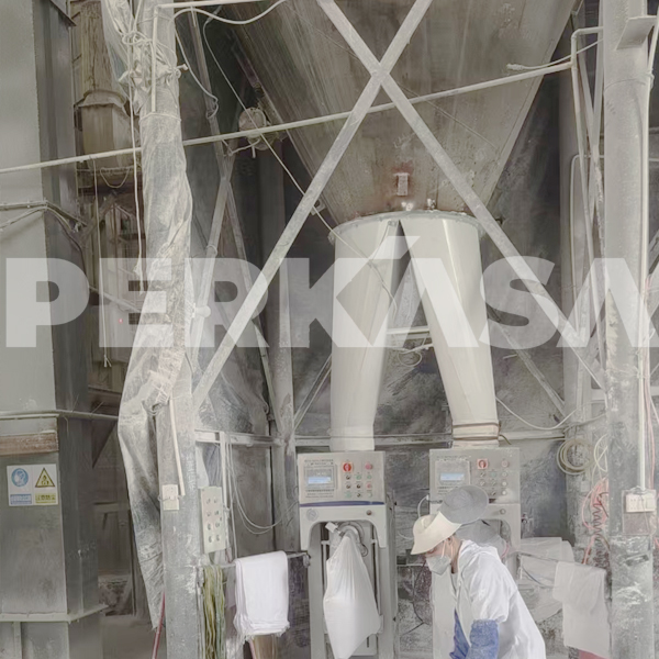 packing machinery under cement silo